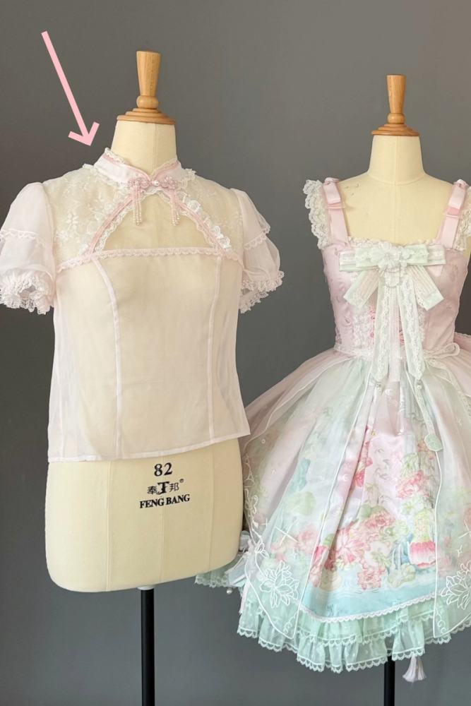 Chill Lotus Song Hanfu Qi Lolita JSK and Headdress