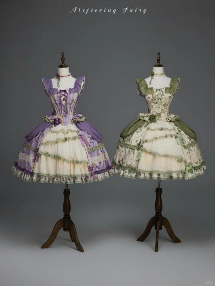 Airfreeing Fairy Merlot Girl Manor Lolita OP Top and Skirt