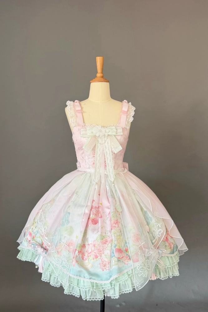 Chill Lotus Song Hanfu Qi Lolita JSK and Headdress