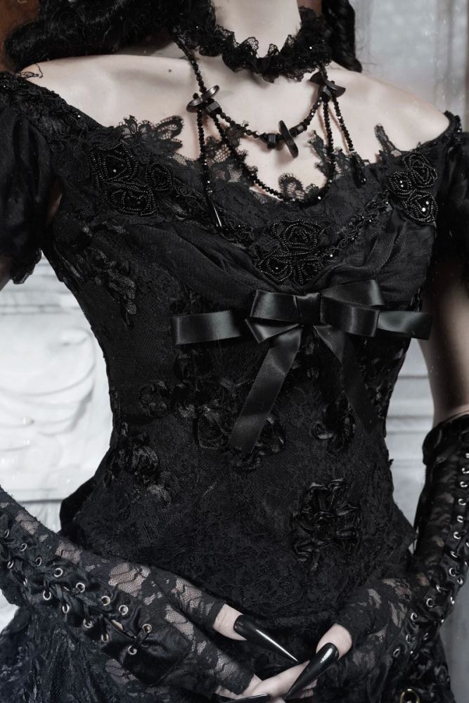 Blood Supply Box of Cupid Gothic Bustle Skirt Top Petticoat and Train