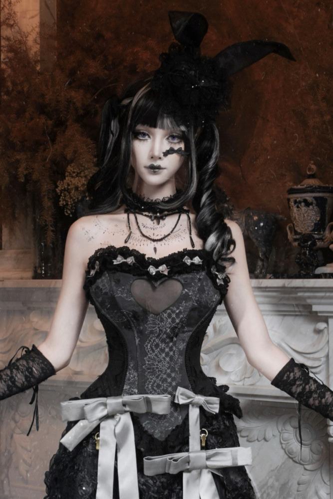 Blood Supply Box of Cupid Gothic Corset Girdle and Hat