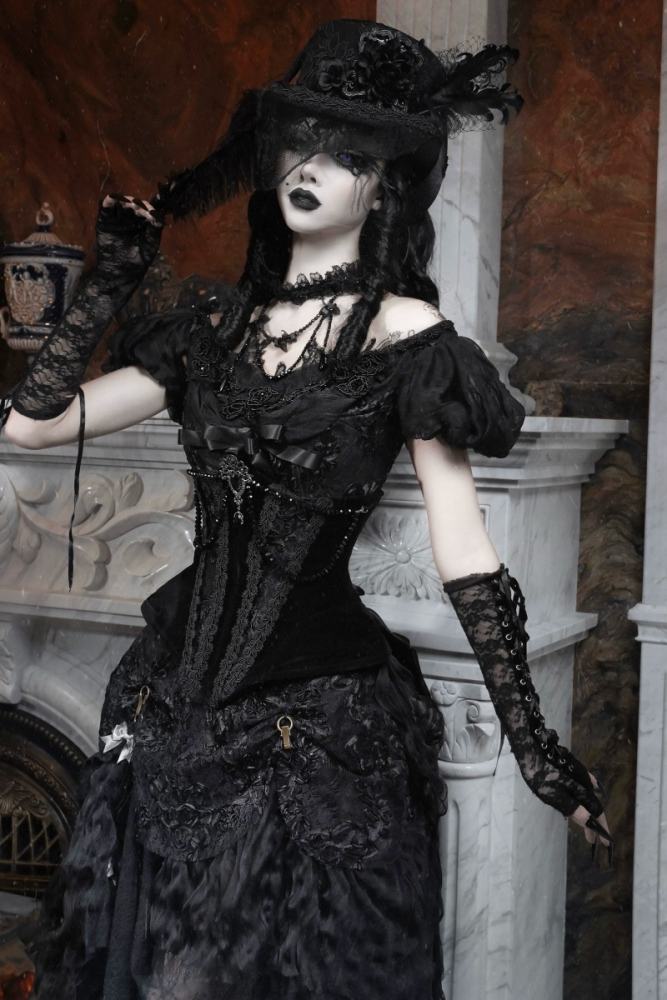 Blood Supply Box of Cupid Gothic Bustle Skirt Top Petticoat and Train