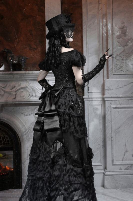 Blood Supply Box of Cupid Gothic Bustle Skirt Top Petticoat and Train