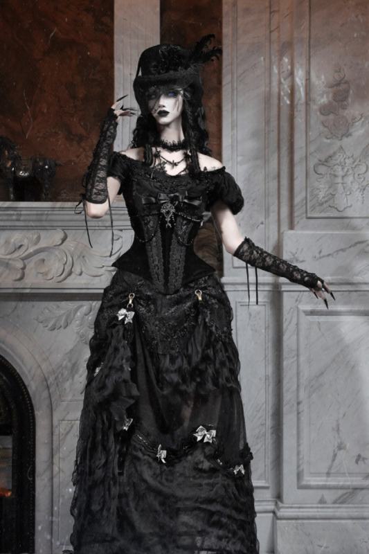 Blood Supply Box of Cupid Gothic Bustle Skirt Top Petticoat and Train
