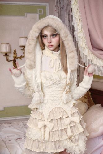 Blood Supply Slavic Beauty Retro Girly Coat Cape and Rabbit Ears Hat