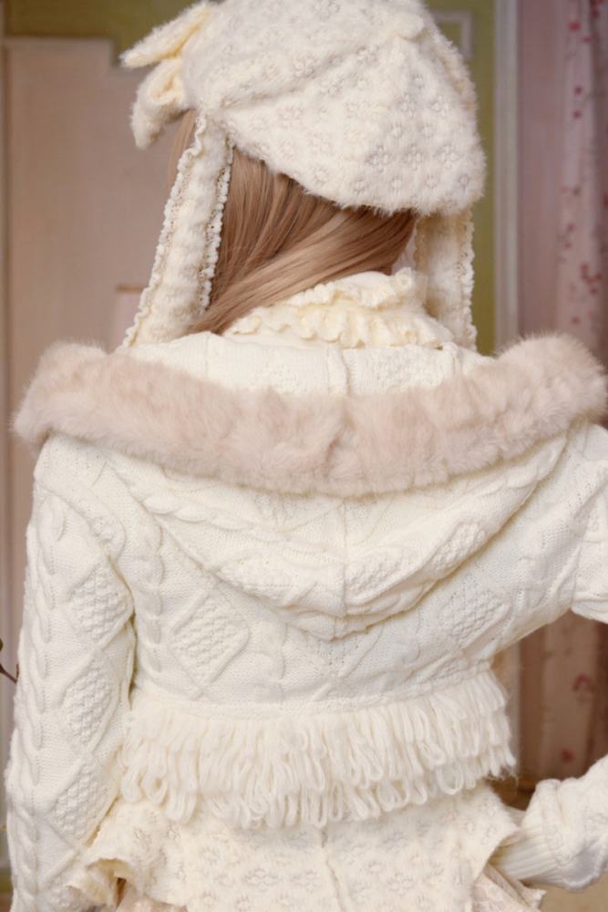 Blood Supply Slavic Beauty Retro Girly Coat Cape and Rabbit Ears Hat
