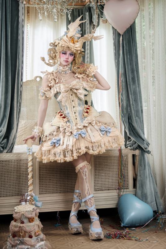 Blood Supply Mousse Date Retro Rococo Corset and Skirt