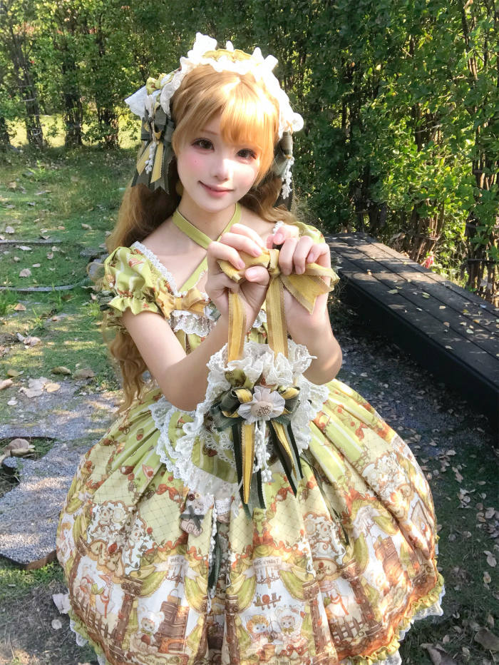 Alice Girl Bears Tailor Shop Prints Lolita JSK and OP
