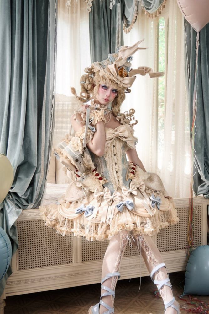 Blood Supply Mousse Date Retro Rococo Corset and Skirt