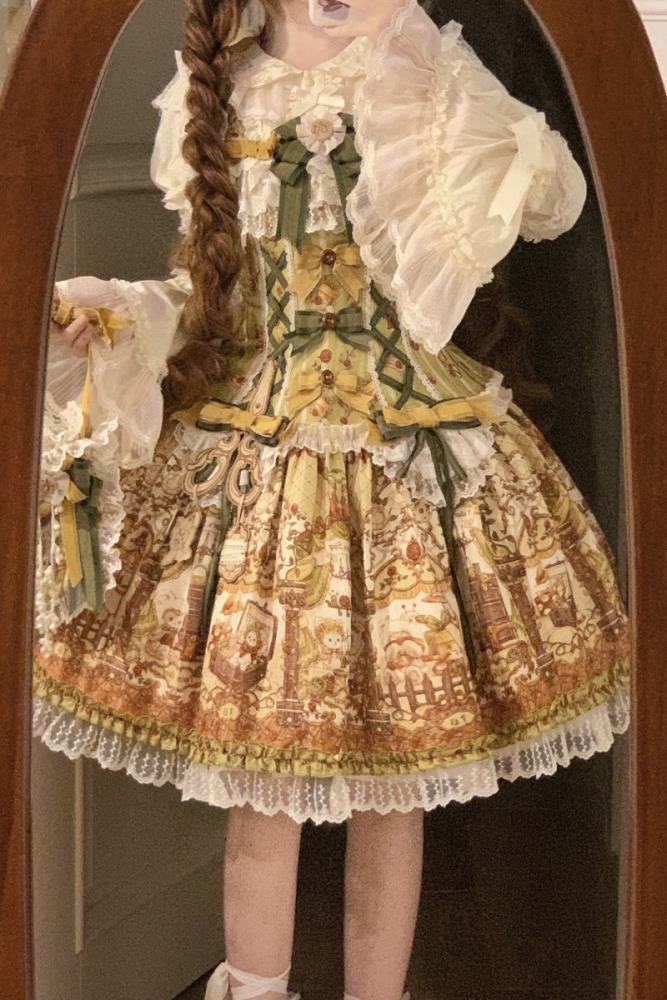 Alice Girl Bears Tailor Shop Prints Lolita JSK and OP