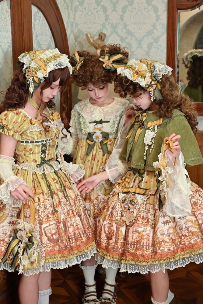 Alice Girl Bears Tailor Shop Prints Lolita JSK and OP