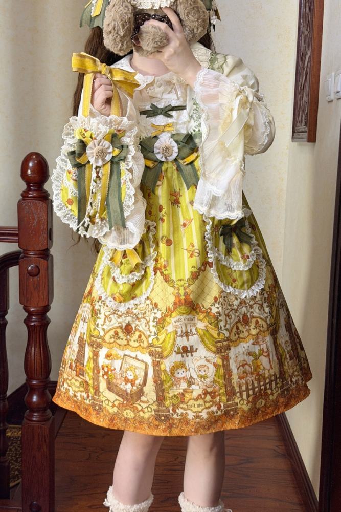 Alice Girl Bears Tailor Shop Prints Lolita JSK and OP