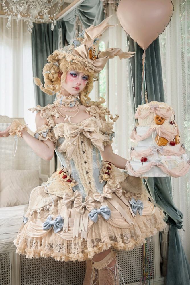 Blood Supply Mousse Date Retro Rococo Corset and Skirt