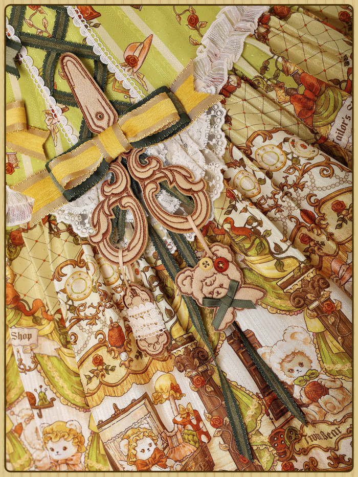Alice Girl Bears Tailor Shop Prints Lolita JSK and OP