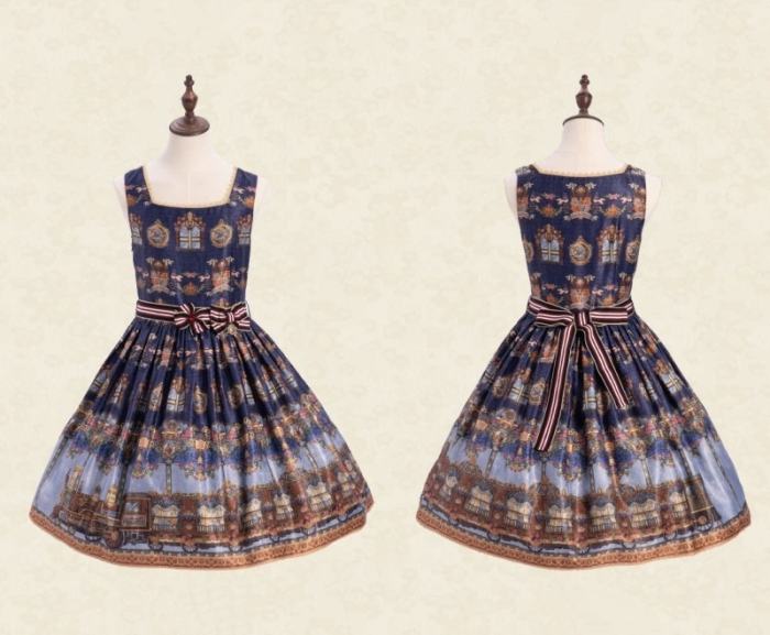 Drunk Coco The Train to Fairy Tale Town Prints Lolita JSK and OP