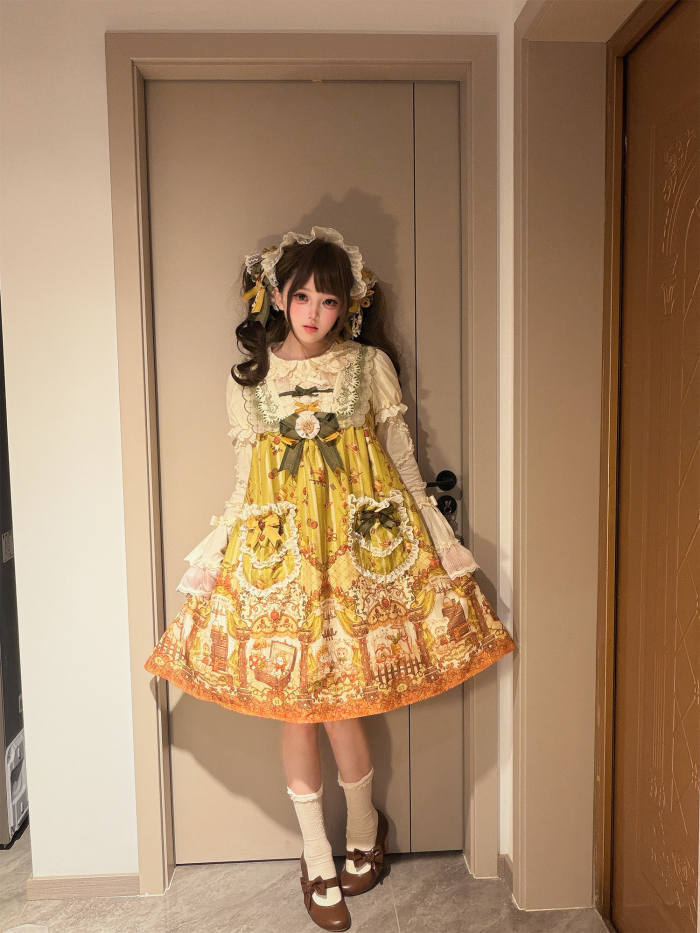 Alice Girl Bears Tailor Shop Prints Lolita JSK and OP