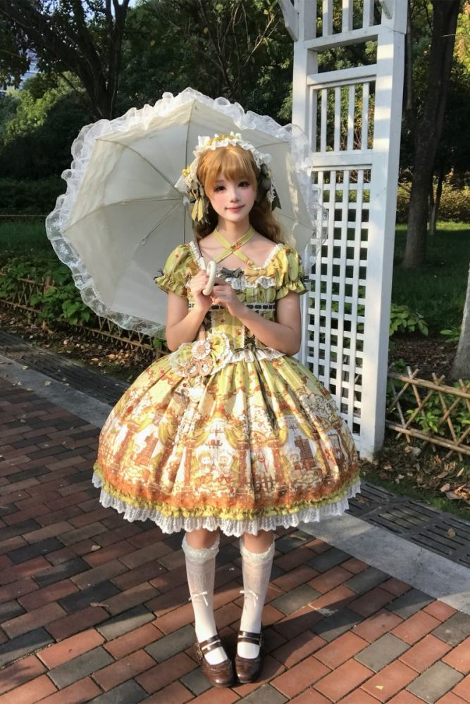 Alice Girl Bears Tailor Shop Lolita Headdress Bag and Sleeves