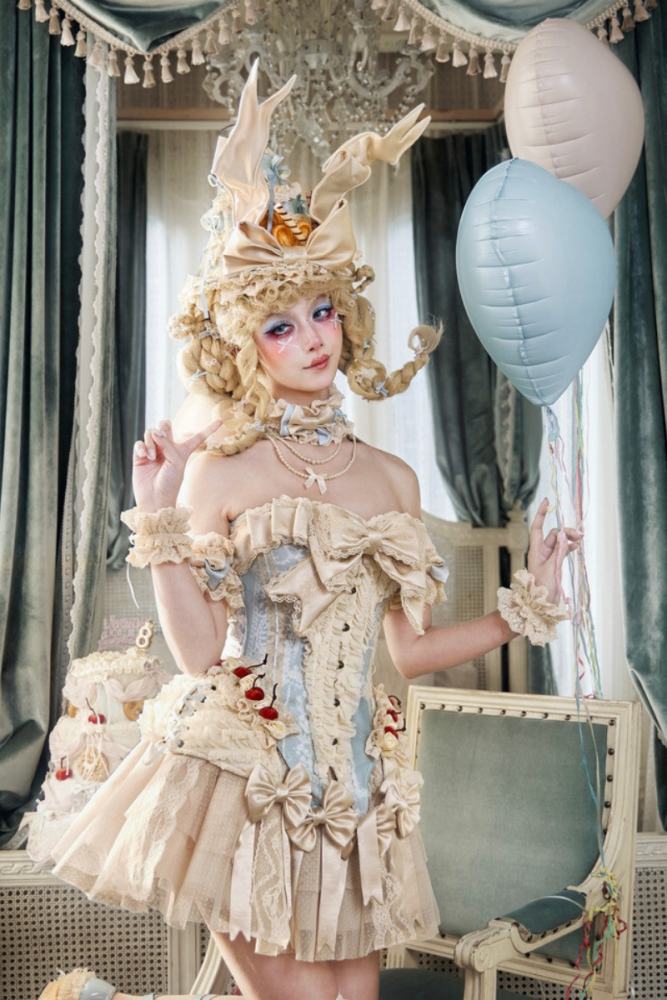 Blood Supply Mousse Date Retro Rococo Corset and Skirt