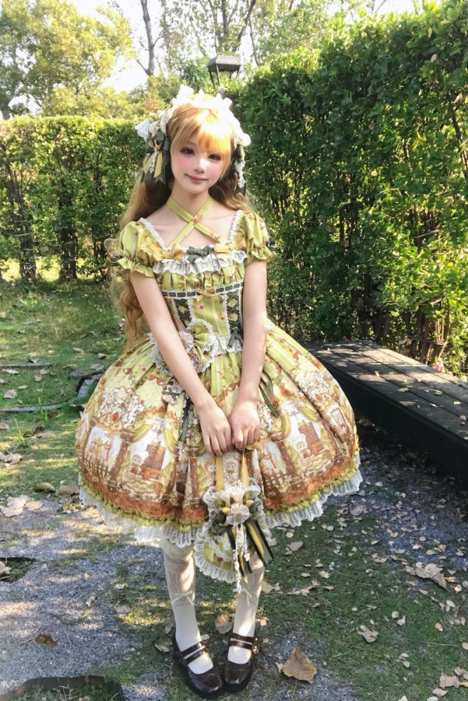 Alice Girl Bears Tailor Shop Prints Lolita JSK and OP