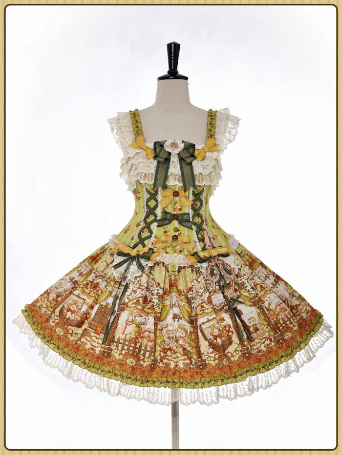 Alice Girl Bears Tailor Shop Prints Lolita JSK and OP