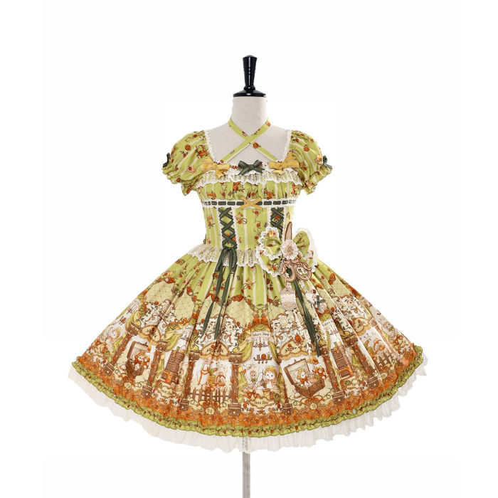 Alice Girl Bears Tailor Shop Prints Lolita JSK and OP