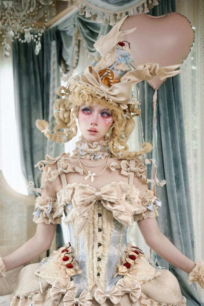 Blood Supply Mousse Date Retro Rococo Corset and Skirt