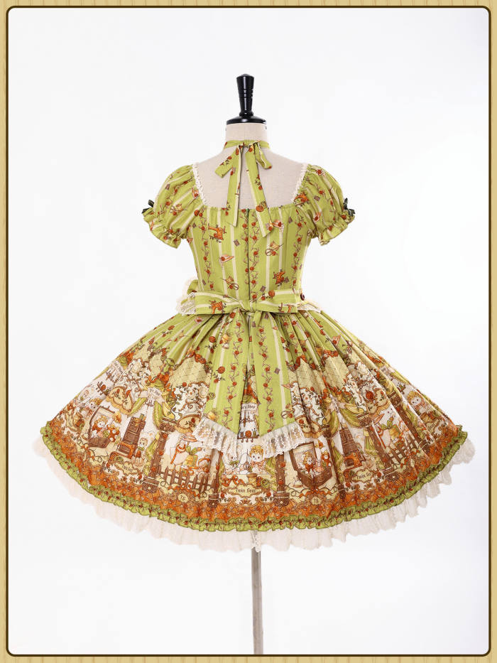 Alice Girl Bears Tailor Shop Prints Lolita JSK and OP