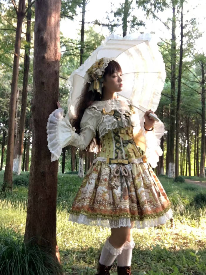 Alice Girl Bears Tailor Shop Prints Lolita JSK and OP