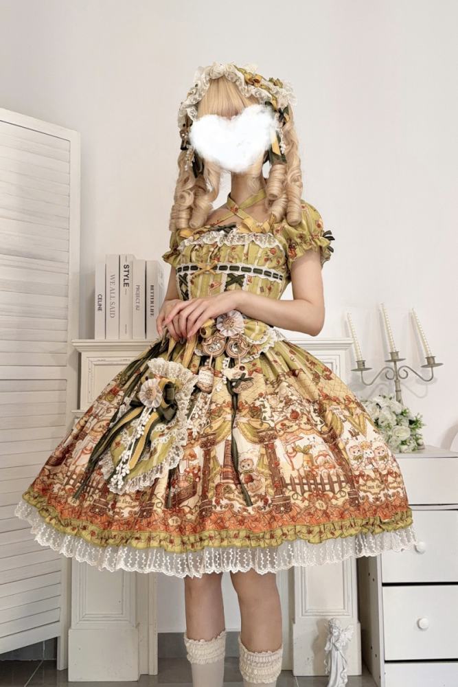 Alice Girl Bears Tailor Shop Prints Lolita JSK and OP