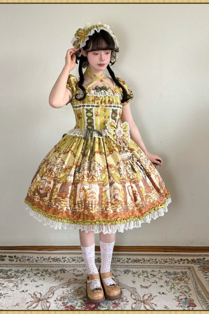 Alice Girl Bears Tailor Shop Prints Lolita JSK and OP