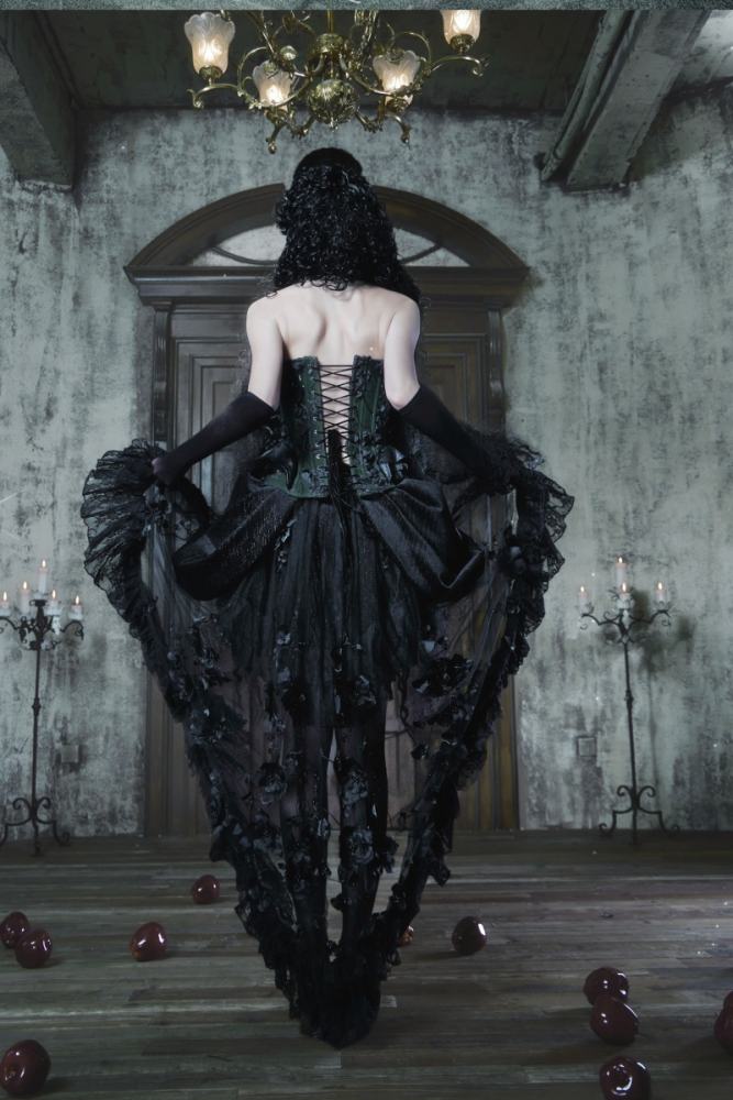 Blood Supply Emerald Night Halloween Gothic Corset Skirt and Bolero