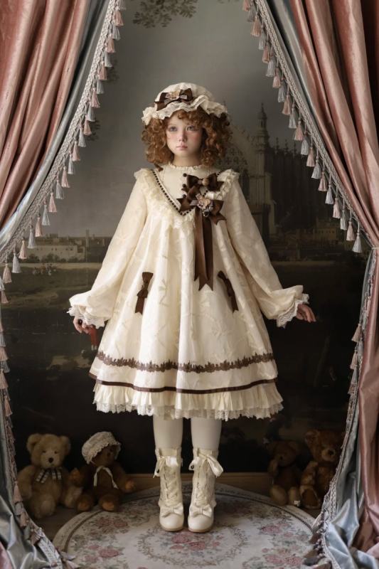 Starry Cream Lane Antique Bear Choco Doll Lolita OP JSK and Top