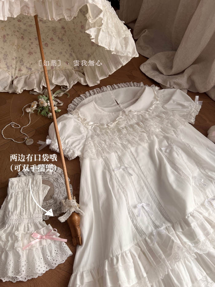 Bodhi Old School Lolita Cotton OP Apron and Bloomers