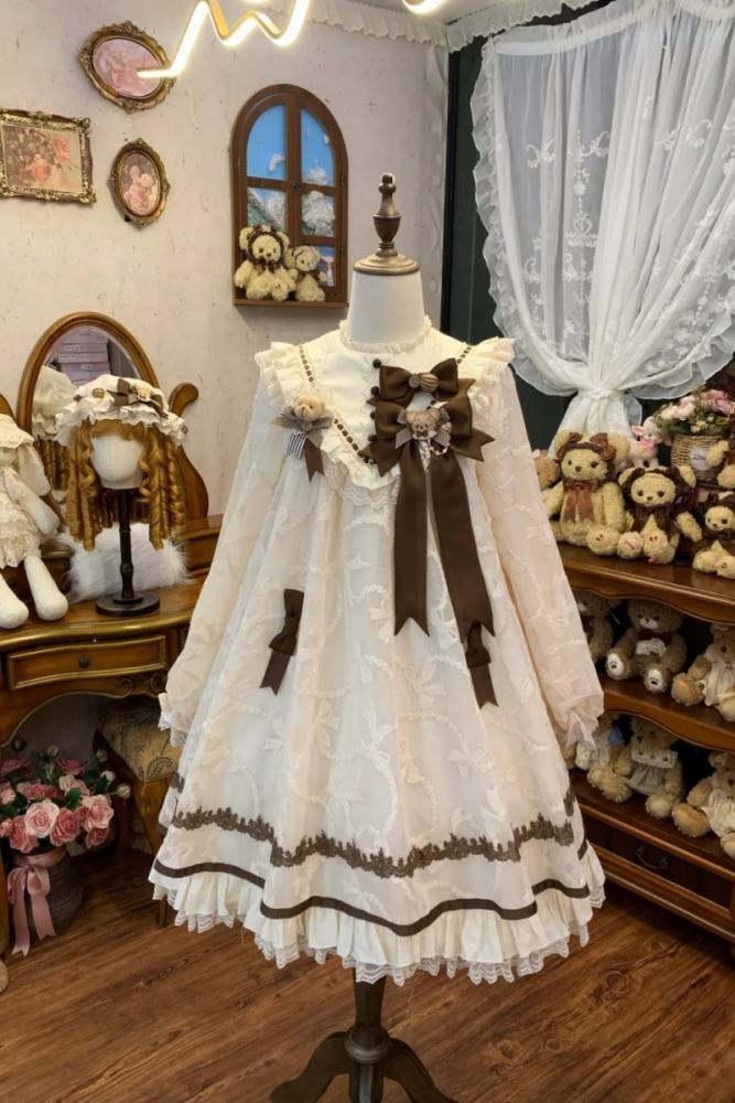 Starry Cream Lane Antique Bear Choco Doll Lolita OP JSK and Top