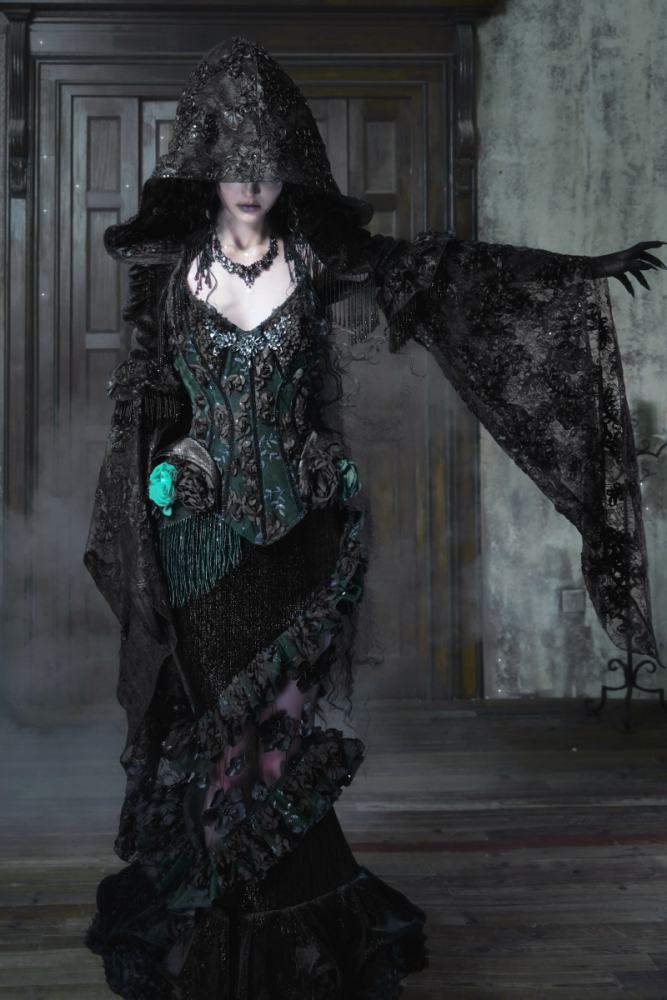 Blood Supply Emerald Night Gothic Halloween Corset Skirt and Bolero