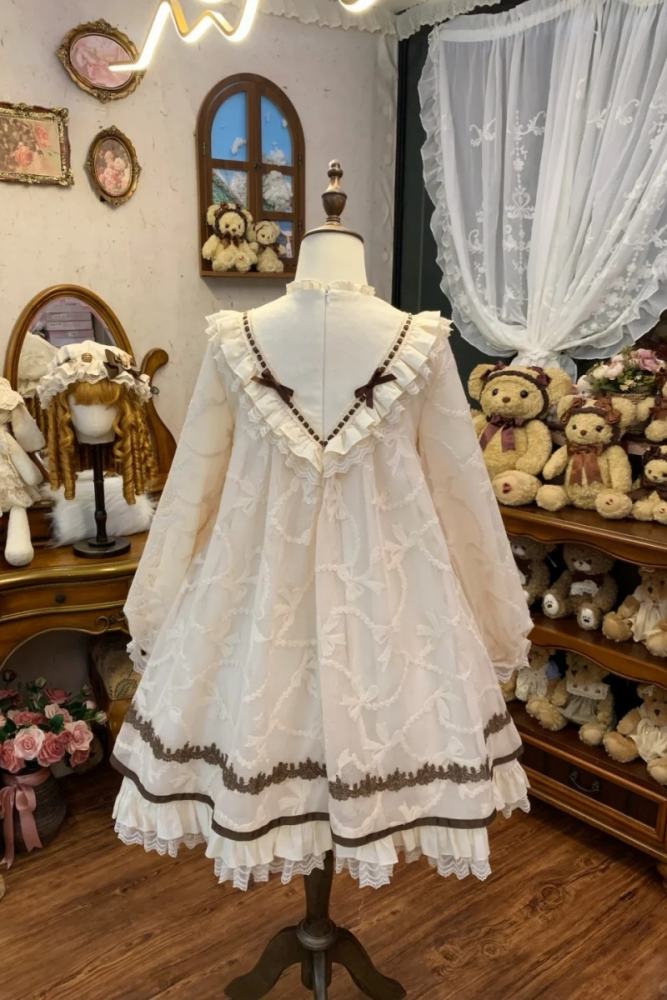 Starry Cream Lane Antique Bear Choco Doll Lolita OP JSK and Top