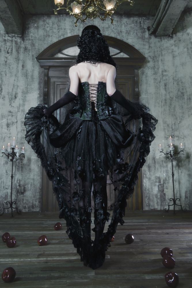 Blood Supply Emerald Night Gothic Halloween Corset Skirt and Bolero