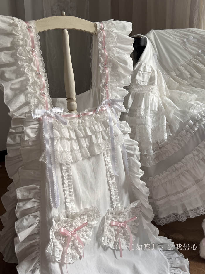 Bodhi Old School Lolita Cotton OP Apron and Bloomers