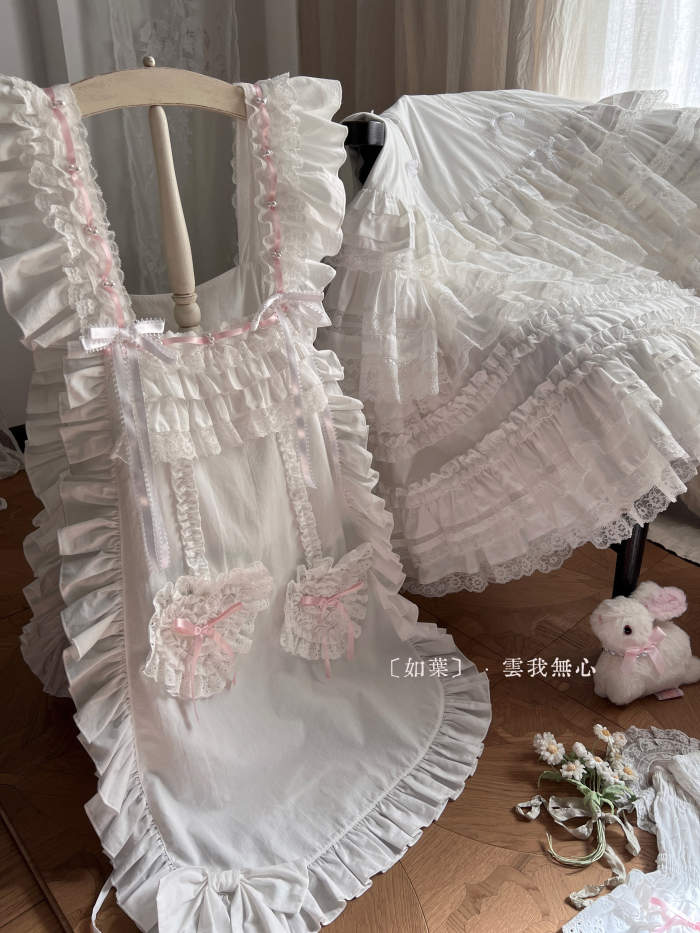 Bodhi Old School Lolita Cotton OP Apron and Bloomers