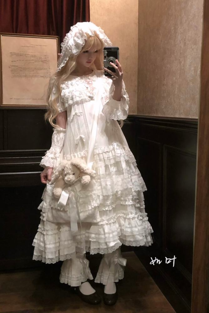 Bodhi Old School Lolita Cotton OP Apron and Bloomers