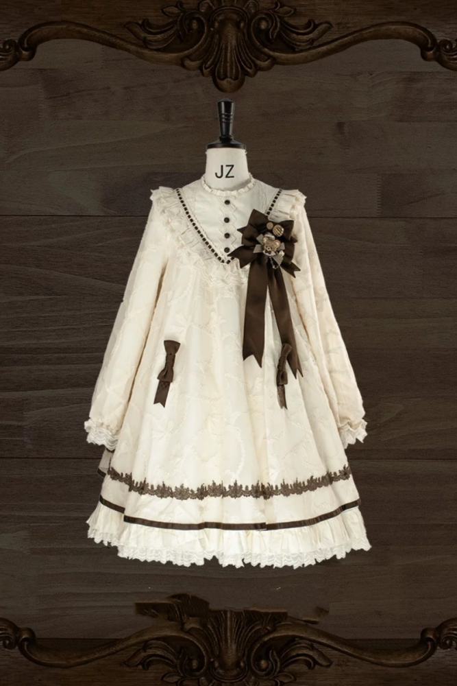 Starry Cream Lane Antique Bear Choco Doll Lolita OP JSK and Top