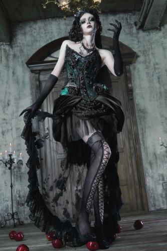 Blood Supply Emerald Night Gothic Halloween Corset Skirt and Bolero