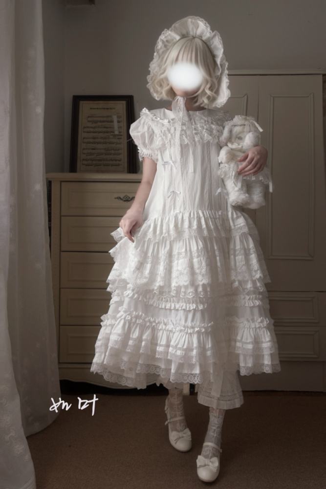 Bodhi Old School Lolita Cotton OP Apron and Bloomers