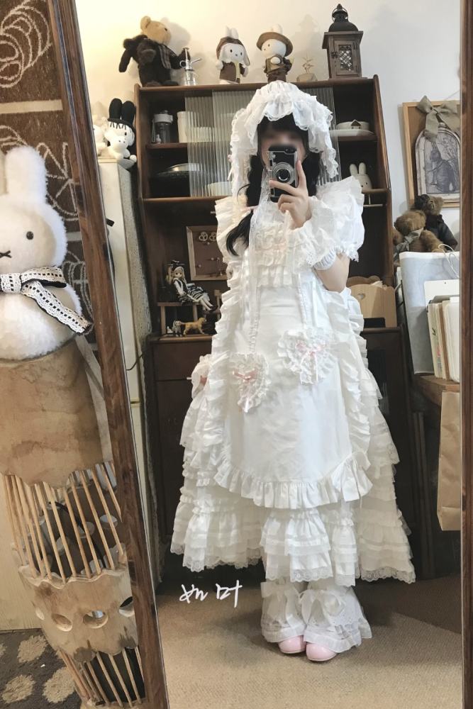 Bodhi Old School Lolita Cotton OP Apron and Bloomers