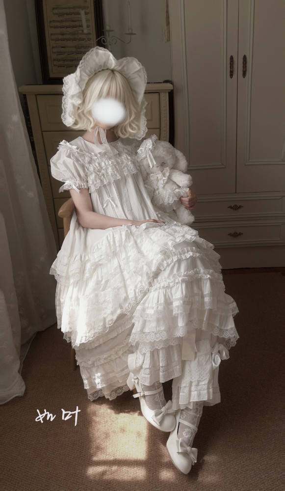 Bodhi Old School Lolita Cotton OP Apron and Bloomers