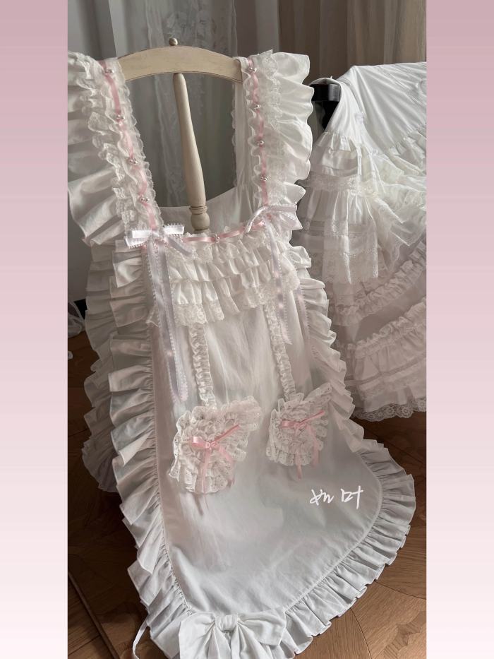 Bodhi Old School Lolita Cotton OP Apron and Bloomers