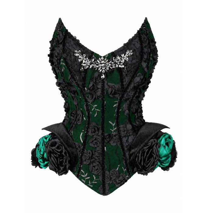 Blood Supply Emerald Night Gothic Halloween Corset Skirt and Bolero