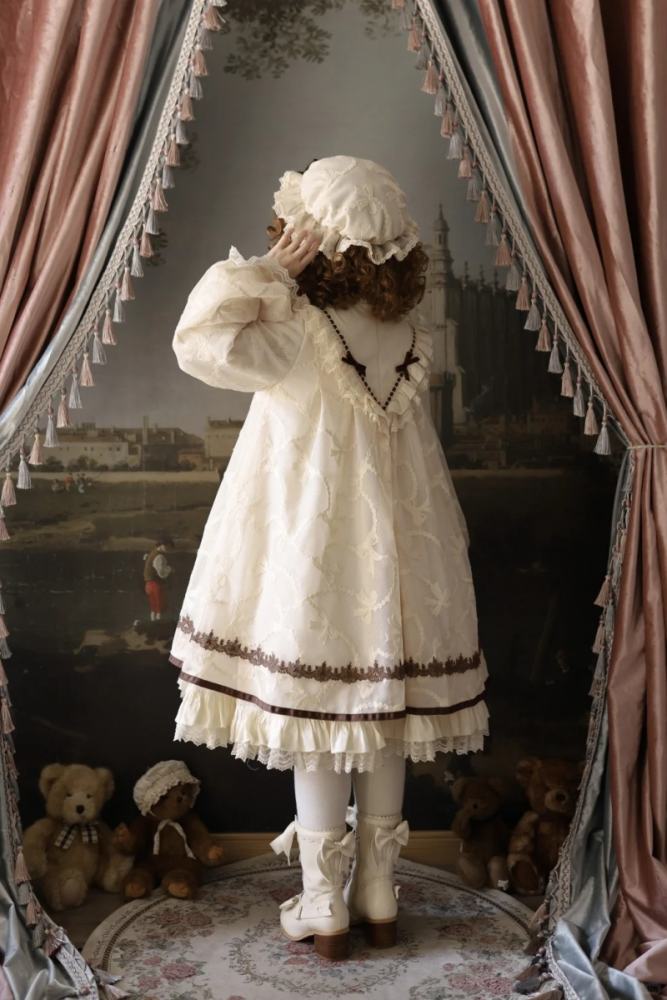 Starry Cream Lane Antique Bear Choco Doll Lolita OP JSK and Top
