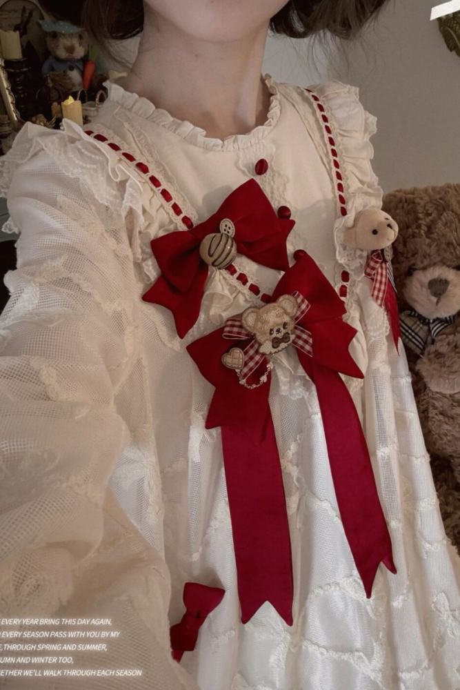Starry Cream Lane Antique Bear Choco Doll Lolita OP JSK and Top