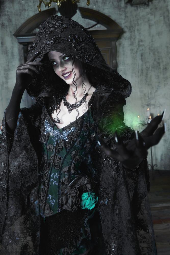 Blood Supply Emerald Night Gothic Halloween Corset Skirt and Bolero
